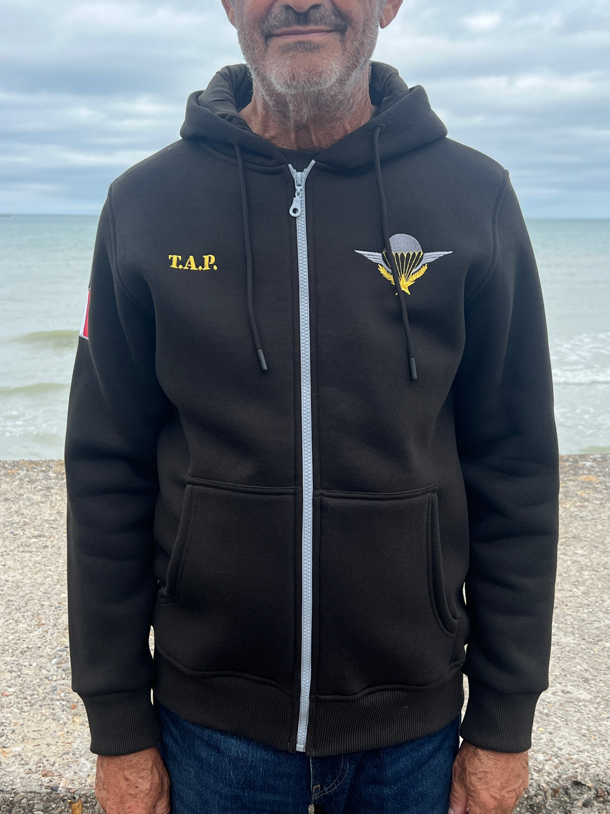 BRC158 VESTE ZIPPEE CAPUCHE DEBOUT LES PARAS KAKI