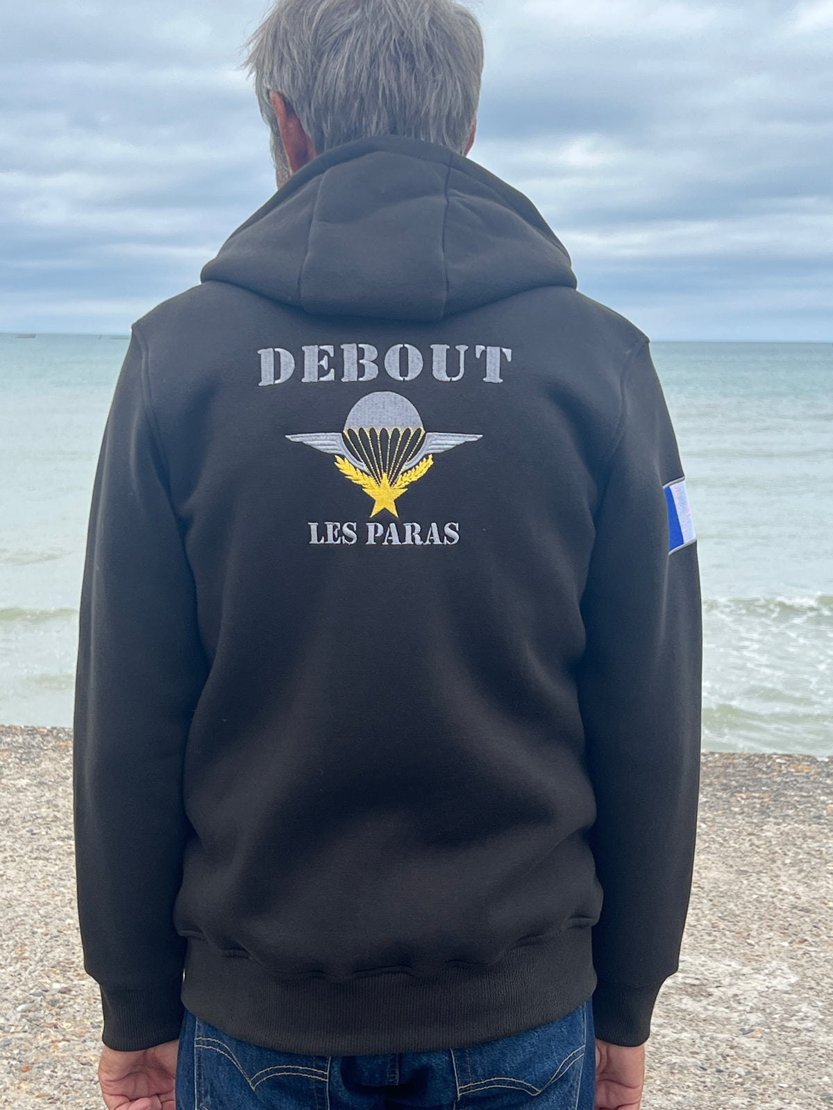 BRC158 VESTE ZIPPEE CAPUCHE DEBOUT LES PARAS KAKI