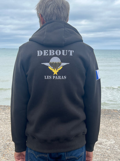 BRC158 VESTE ZIPPEE CAPUCHE DEBOUT LES PARAS KAKI