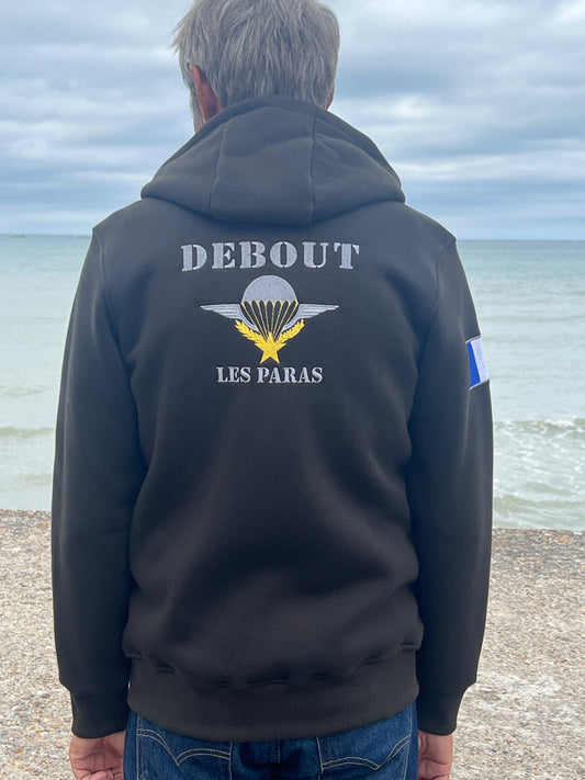 BRC158 VESTE ZIPPEE CAPUCHE DEBOUT LES PARAS KAKI