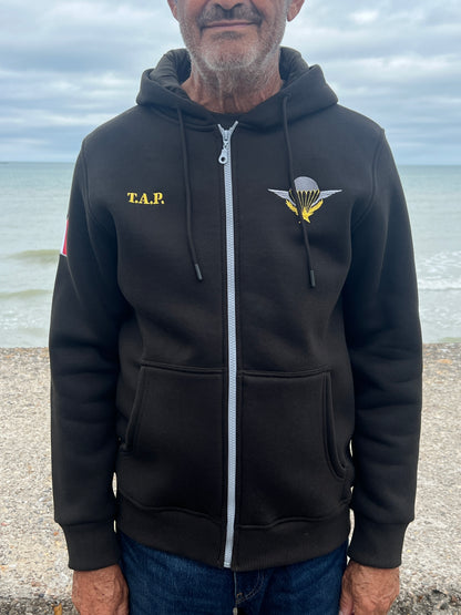 BRC158 VESTE ZIPPEE CAPUCHE DEBOUT LES PARAS KAKI