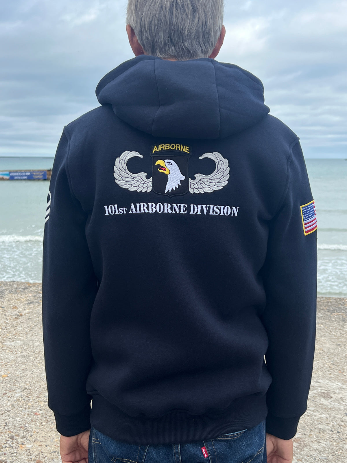 BRC233 VESTE ZIPPEE CAPUCHE US ARMY EN  NAVY