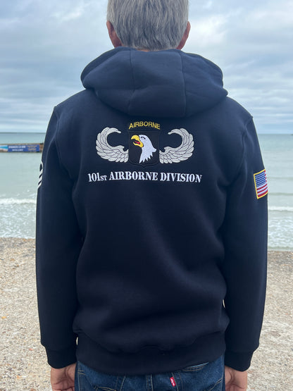BRC233 VESTE ZIPPEE CAPUCHE US ARMY EN  NAVY