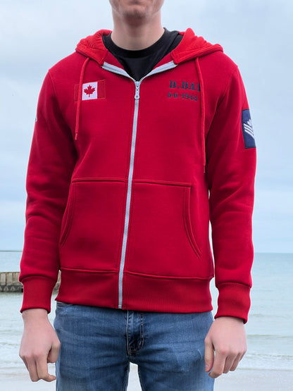 Veste à capuche CANADA rouge homme