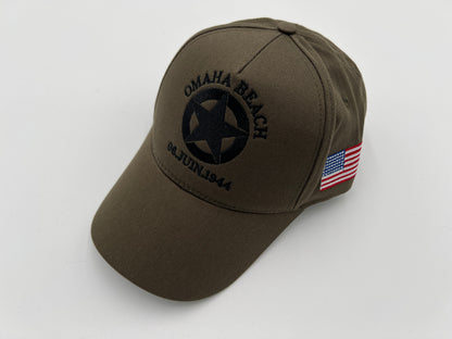 Casquette réglable OMAHA BEACH (kaki et bleu marine) adulte