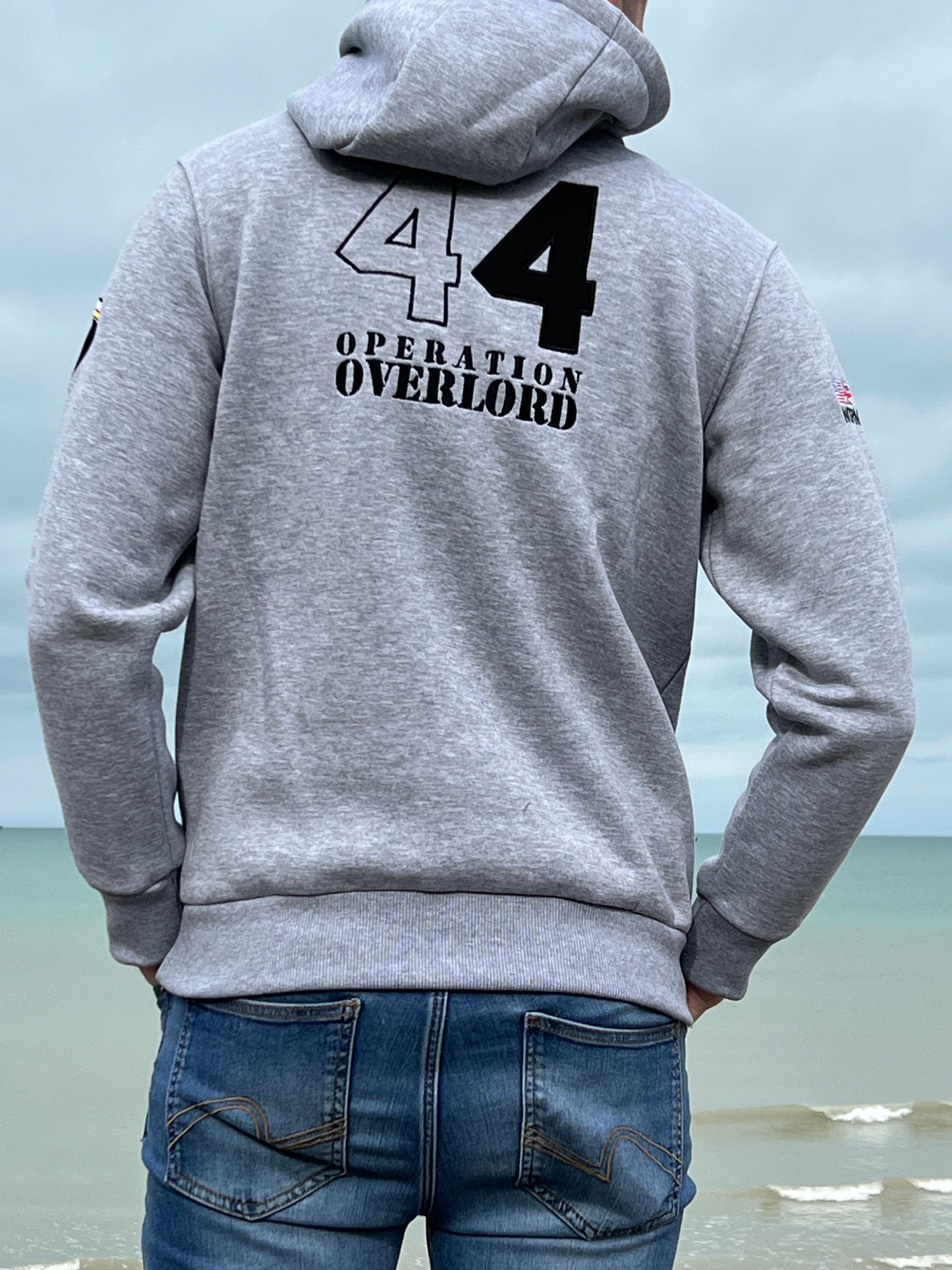 Sweat à capuche 5 BEACHES gris homme