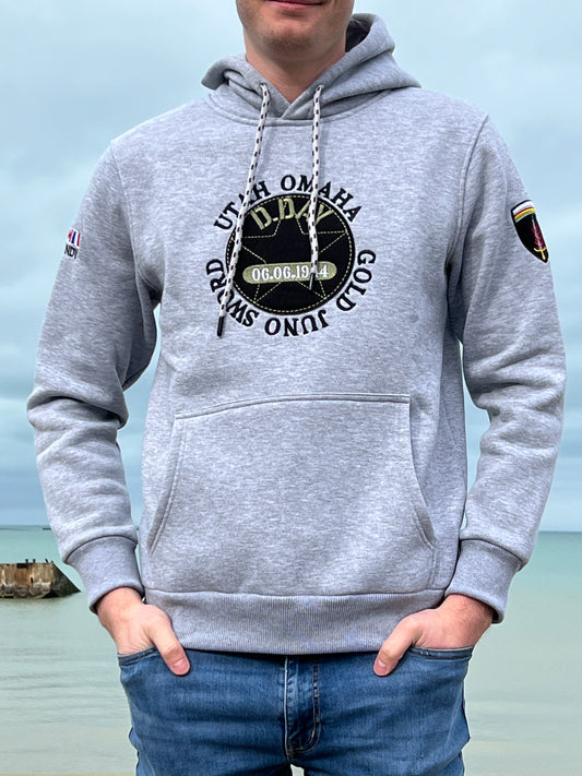 Sweat à capuche 5 BEACHES gris homme