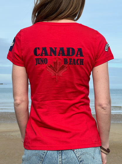 T-shirt CANADA rouge femme