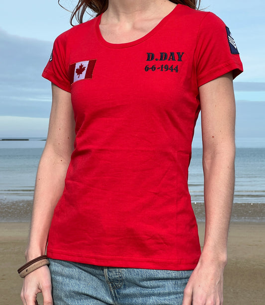 T-shirt CANADA rouge femme