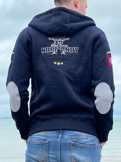 Veste à capuche ALLIED FORCES bleu marine homme